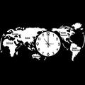 Wozhidaoke Alarm Clock World Map Wall Clock Home Bedroom Wall Personality Wall Clock Alarm Clocks for Bedrooms Wall Clock White 33*16*5 White