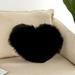Herrnalise Christmas Decorations Fluffy Heart Throw Pillow With Pillow Cover and Insert Faux Fur Valentines Day Mothers Day Decorative Design for Indoor and Outdoor (Black 15.7 x 19.6 )