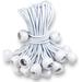 Bungee Balls 9 Inch 50 PCS White Tarp Bungee with Balls Heavy Duty Tarp Tie Downs Ball for Camping Shelter Cargo Projector Screen Tent Poles with UV Resistant