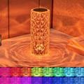 REEMEER Crystal Lamp Touching Control Rose Shadow Crystal Table Lamp 16 Color Changing RGB Night Light LED Rose Diamond Touch Lamp for Bar Bedroom Birthday Gift for Kids Girls