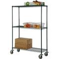 18 Deep x 24 Wide x 60 High 3 Tier Freezer Wire Shelf Truck with 800 lb Capacity