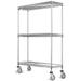 18 Deep x 18 Wide x 60 High 3 Tier Chrome Wire Shelf Truck with 800 lb Capacity