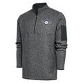 Men's Antigua Heather Gray Las Vegas Aviators Big & Tall Fortune Quarter-Zip Pullover Jacket