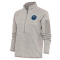 Women's Antigua Oatmeal Sugar Land Space Cowboys Fortune Half-Zip Pullover Jacket