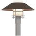 Henry 15.8"H Bronze Accented Steel Outdoor Post Light w/ Opal Shade