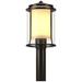 Meridian 14.4"H Oiled Bronze Outdoor Post Light w/ Opal and Seeded Sha