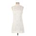 Hollister Casual Dress - A-Line Mock Sleeveless: White Print Dresses - Women's Size 0