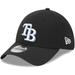 Men's New Era Black Tampa Bay Rays Logo 39THIRTY Flex Hat