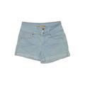 Wax Jean Denim Shorts - Super Low Rise: Blue Bottoms - Women's Size X-Small