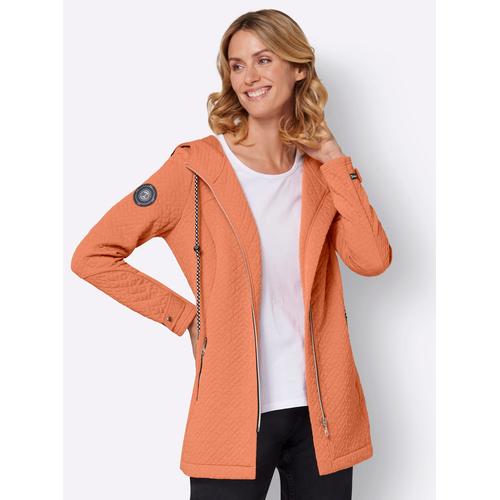 „Shirtjacke CASUAL LOOKS „“Jersey-Jacke““ Gr. 44, orange (papaya) Damen Shirts Jersey“