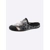 Pantoffel, Damen, Gr. 39, schwarz (schwarz, gemustert), Textil, Basic, Schuhe Hausschuh Pantoffeln