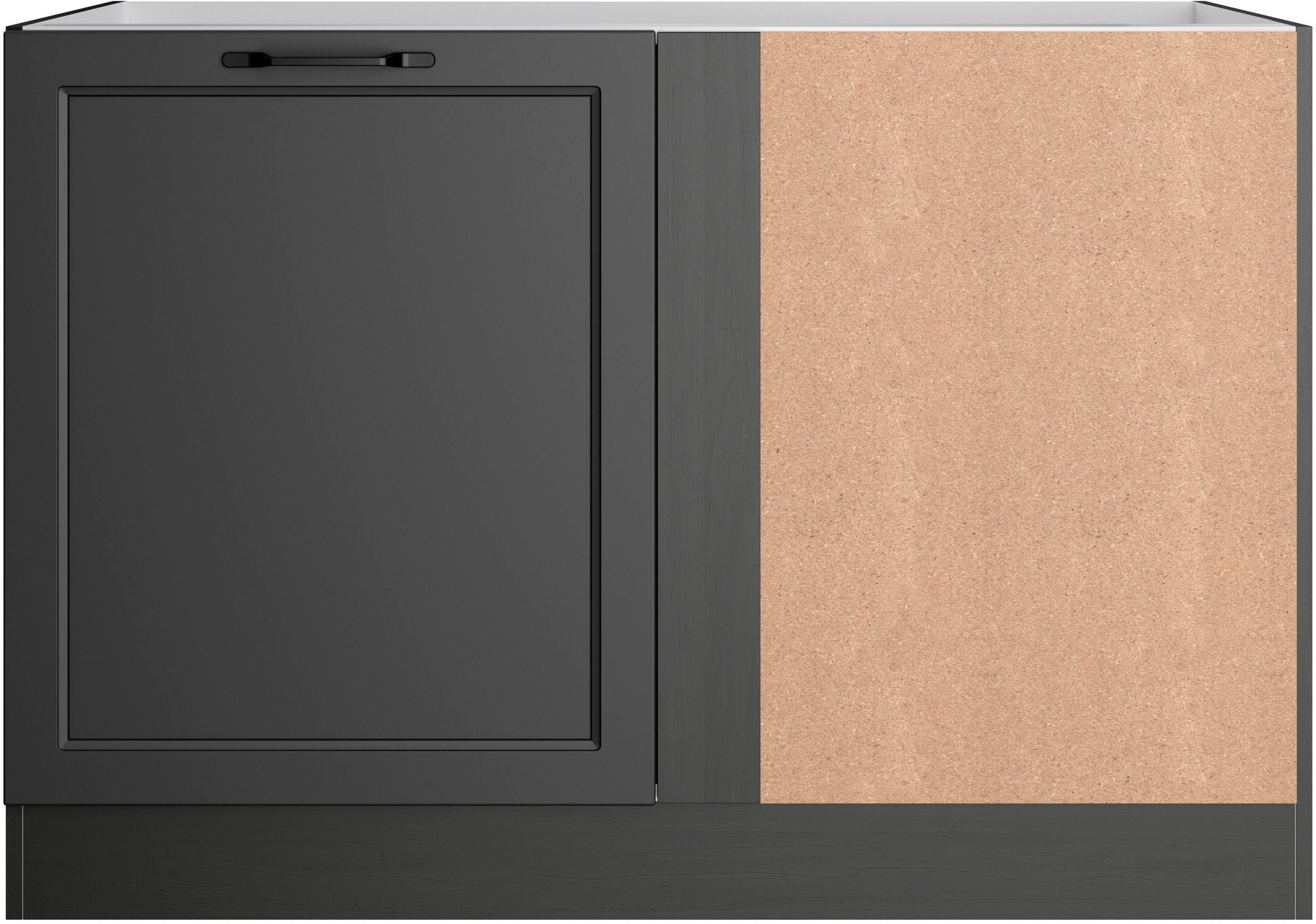 Eckunterschrank KOCHSTATION "KS-Lana", grau (matt grau, wotaneiche), B:120cm H:82cm T:60cm, Holzwerkstoff, MDF, Schränke, Breite 120 cm Image