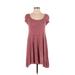 American Eagle Outfitters Casual Dress - A-Line Scoop Neck Short sleeves: Red Print Dresses - Women's Size Small