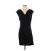 Ann Taylor Casual Dress - Party Cowl Neck Short sleeves: Black Solid Dresses - Women's Size 0