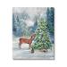 Stupell Industries Winter Woodland Animals Tree On Canvas Painting Canvas in Blue/Brown/Green | 20 H x 16 W x 1.5 D in | Wayfair aw-014_cn_16x20