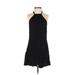 Stone Cold Fox Casual Dress - Mini Halter Sleeveless: Black Print Dresses - Women's Size Small