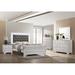 House of Hampton® 3-2_Curt LED Upholstered Panel Bedroom Set Upholstered in White | 5.5 H x 79.4 D in | Wayfair FBDE46697EA142AFB223DC840DD4B176