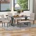 Red Barrel Studio® Jonathan 6-Piece Farmhouse Dining Table Set Wood/Upholstered in Gray | 30 H x 60 W x 36 D in | Wayfair