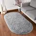 Gray 63.6 x 31.2 x 2 in Area Rug - Mercer41 Makkiyah Solid Color Machine Woven Oval 2'7" x 5'3" Microfiber Area Rug in Microfiber | Wayfair