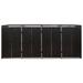vidaXL Bin Store Trash Can Storage Quadruple Wheelie Bin Shed Poly Rattan in Black | 46.1 H x 107.9 W x 31.5 D in | Wayfair 319863