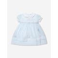 Sarah Louise Girls Embroidered Dress In White Size 4 Yrs