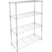 CLEARANCE! Simple Deluxe Heavy Duty 4-Shelf Shelving Unit with Wheel and Adjustable Feet 36 (L) x14 (W) x54 (H) Chrome