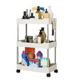 Deyuer Storage Cart Multifunctional High Capacity Save Space 3/4-Tier Freestanding Storage Movable Floor-Standing Rolling Vertical Shelf for Kitchen White