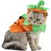 PEACNNG Pet Pumpkin Costume for Cats and Small Dogs Party Halloween Cosplay Free Size Pet Clothing Pet Halloween Pumpkin Festival Dress Up