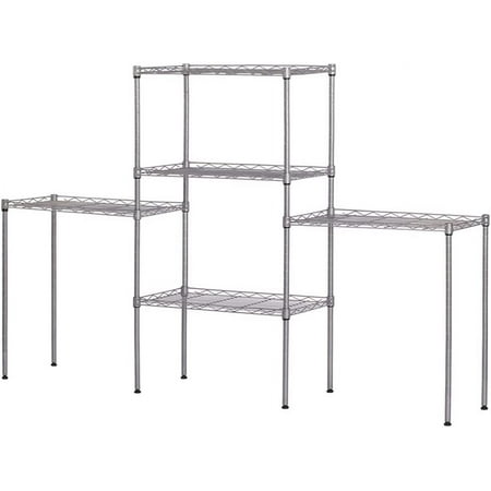 CAIHONG 5-Shelf Storage Wire Shelves Heavy Duty Standing Shelving Units Garage NSF Wire Shelf Adjustable Metal Organizer Wire Rack Heavy Duty Storage Shelves Heavy Duty Shelving Unit Silver