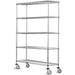 36 Deep x 60 Wide x 60 High 5 Tier Gray Wire Shelf Truck with 1200 lb Capacity