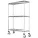 12 Deep x 60 Wide x 60 High 3 Tier Gray Wire Shelf Truck with 1200 lb Capacity