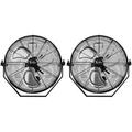 2Pack 18 Inch High Velocity Wall Mount Fan 3 Speed Commercial Ventilation Metal Fan 360 Degree Pivot for Warehouse Greenhouse Workshop Patio Factory Home Black