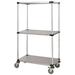 21 Deep x 54 Wide x 80 High 3 Tier Solid Galvanized Mobile Shelving Unit with 1200 lb Capacity