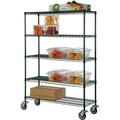 24 Deep x 24 Wide x 92 High 5 Tier Freezer Wire Shelf Truck with 800 lb Capacity