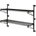 24 Deep x 42 Wide x 14 High Adjustable 2 Tier Black Wall Mount Shelving Kit