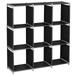 Storage Shelf Cube Closet Clothes Sundries Book 3 Tiers 9 Compartments Black Shelves Multi-function Assembled Organizer