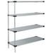 24 Deep x 42 Wide x 42 High 4 Tier Solid Galvanized Steel Add-On Shelving Unit