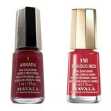 Mavala Mini Nail Polish 5ml - 1 Ankara - 156 Rococo Red - Combi Pack