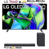 LG OLED65C3PUA OLED evo C3 65 Inch HDR 4K Smart OLED TV 120 Hz Bundle with LG SC9S 3.1.3ch Sound Bar for OLED evo C Series with IMAX Enhanced and Dolby Atmos (2023 Model)
