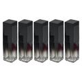 5Pcs Chic Square UV Black Gradient Color Appearance Design Lip Gloss Tube