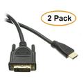 C&E 2 Pack 10 Feet HDMI to DVI Cable HDMI Male to DVI Male CL2 Rated