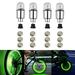 4Pcs LED Wheel Lights -Bike Tire Valve Stem Neon Light Bulb for Car Motorcycle Tyre Dust Cap Safety Waterproof Motion Activated Spoke Flash Stems Caps Accessories (Green)