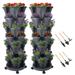 Stackable Planter with Wheels Indoor Outdoor Pots - 7 Tier Vertical Garden Planter - Dark Gray 2 Set