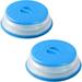 2 Pack Microwave Splatter Cover Vented Collapsible Microwave Food Cover With Easy Grip Handle Dishwasher-Safe BPA-Free Silicone & Plastic 10.5 Round (Blue)