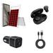 Accessories Pack for Google Pixel 7a Case - Flex Gel Series Cover (Red Black Plaid) Wireless Earbuds 30W Dual (USB-C USB-A) Car Charger Type-C to USB Cable