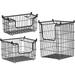 3pc Stackable Wire Storage Baskets Bins Modern FarmhousePantry Cabinet for Kitchen Countertop Bathroom Storage Black