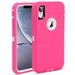 iPhone X Heavy Duty Case {Shock Proof Case with 3 Layer Rubber Shatter Resistant [Tough Armour] Rugged Case Compatible for iPhone X} Pink