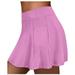 Dianli Skirts for Women Solid Mini Summer Skirt Fashion Loose Casual Pocket Tennis Skirt Pink S