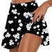 Hfyihgf Floral Print Tennis Skirts with Shorts for Women High Waisted Pleated Flowy Golf Skorts 2 in 1 Summer Workout Yoga Shorts(Black XL)