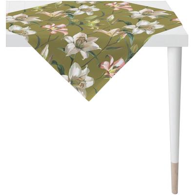 Mitteldecke APELT "5602 SUMMERTIME, Sommerdeko, Sommer", grün (grün, natur), B:85cm L:85cm, Baumwolle, Tischdecken, Digitaldruck Image